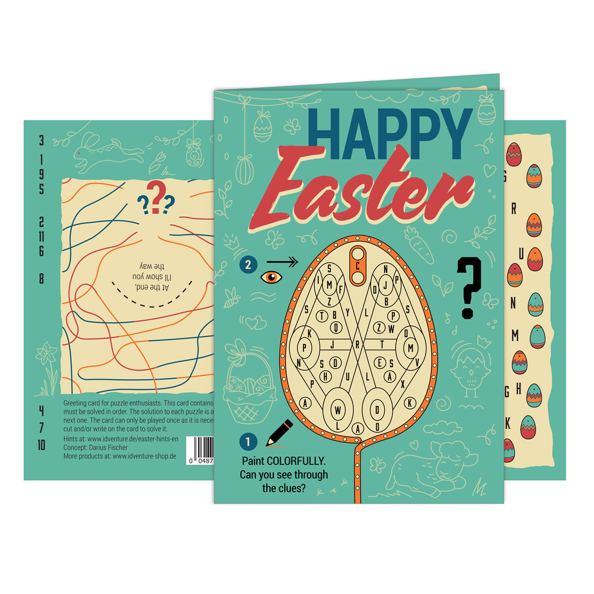 "Happy Easter" Escape Greeting Card English