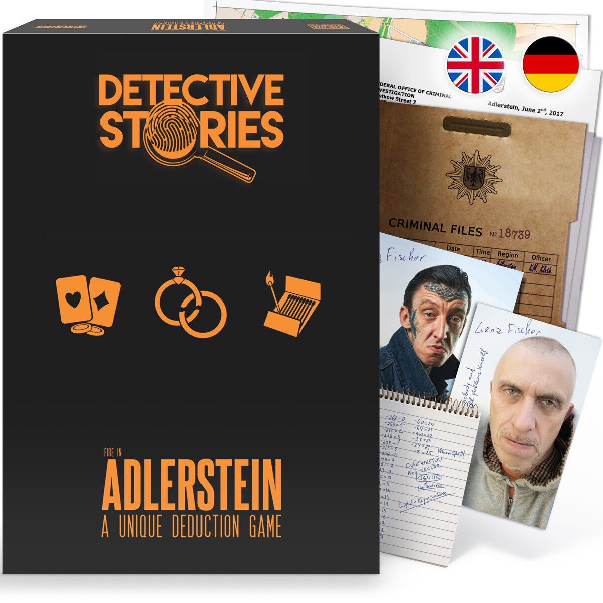  Murder Mystery Party Case Files: Fire in Adlerstein for 1 or  More Players Ages 14 and Up : Everything Else